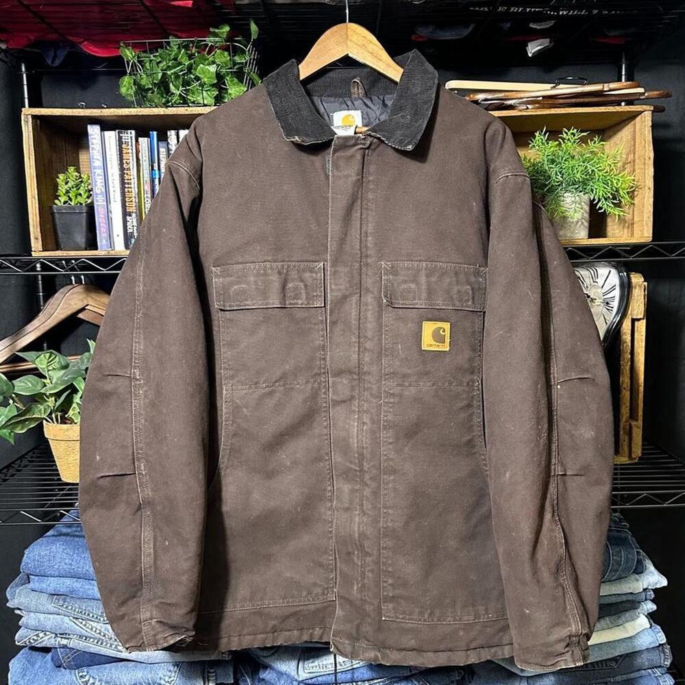 Carhartt C26 DKB Dark Brown Chore Jacket Mens XL Arctic Traditional Coat